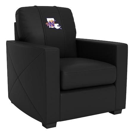 Dreamseat Silver Club Chair with Northwestern State Demons Logo XZ7759002CHCDBK-PSCOL13665